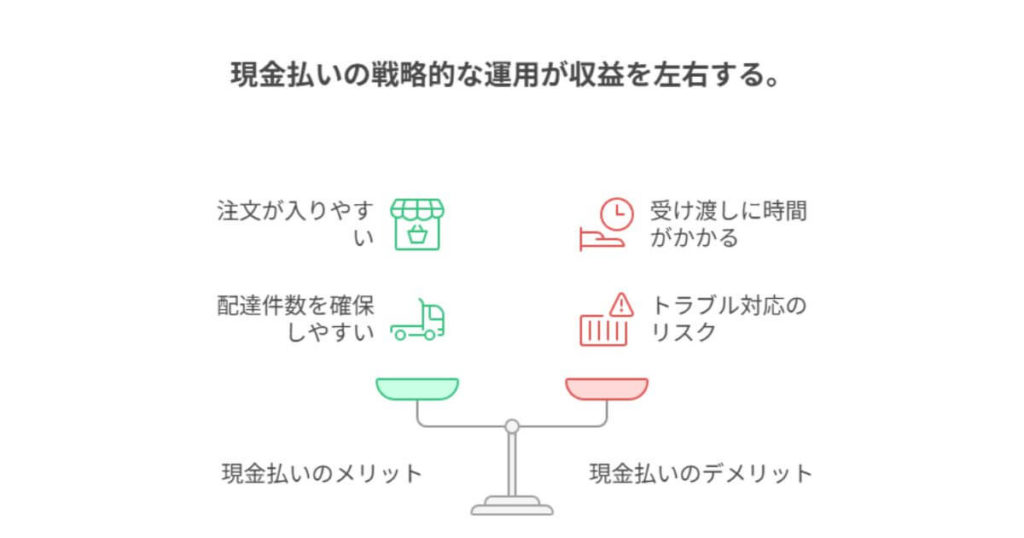 常識5:【収益性】配達員にとって現金払いは必ずしも「儲かる」とは限らず、リスクも伴う