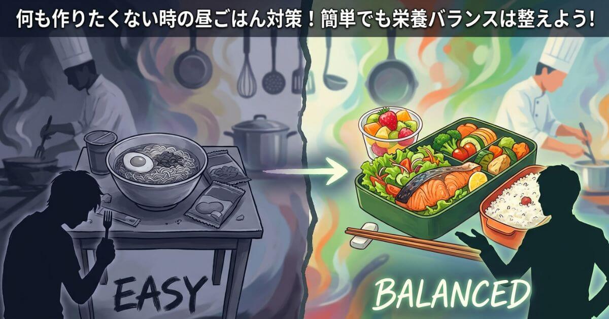 何も作りたくない時の昼ごはん対策！簡単でも栄養バランスは整えよう！