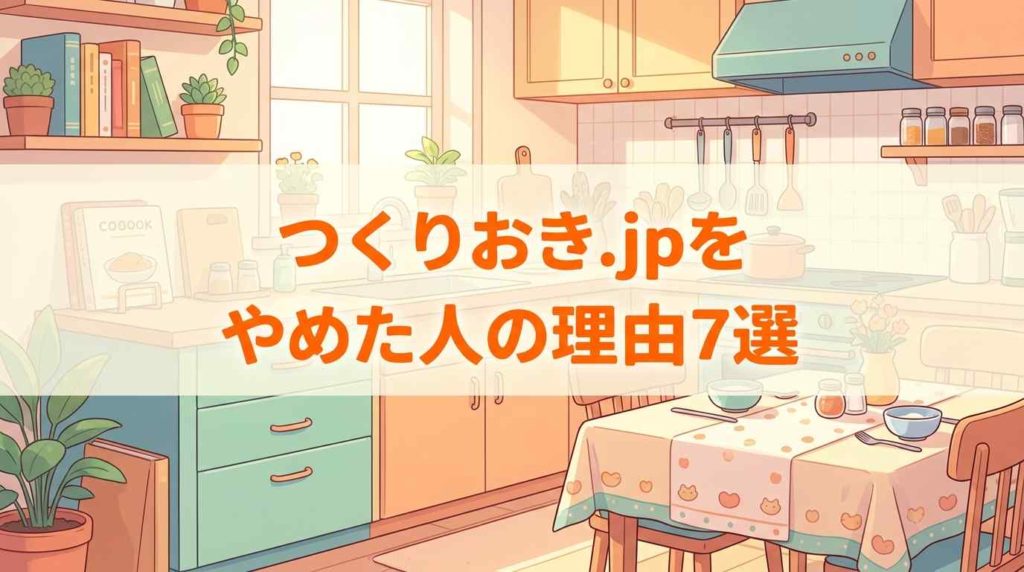 ツクリオ（旧つくりおき.jp）をやめた人の理由7選！利用者の本音と後悔しない使い方