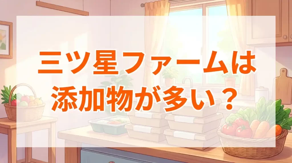 三ツ星ファームの添加物と『無添加』のリアル｜賢い3つの選び方