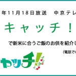 2015年11月18日放送　中京テレビ「キャッチ！」で新米に合うご飯のお供を紹介しました！（電話での声出演）