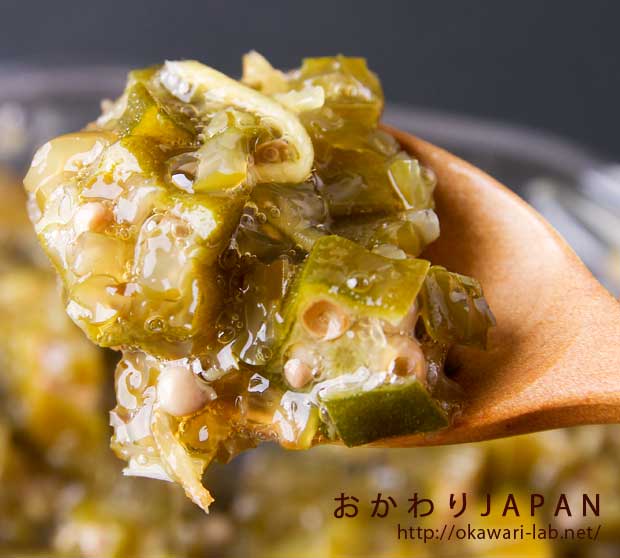 茎わかめとオクラの醤油漬け-3