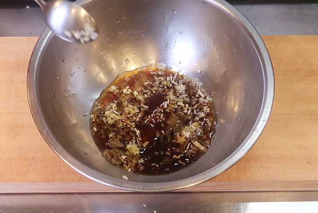 味付けザーサイのドレッシング