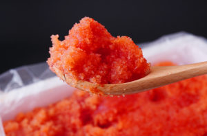 【皮は破けているけど上質なハラコを使用】福岡県"さかえや"の「スプーンで食べる明太子」